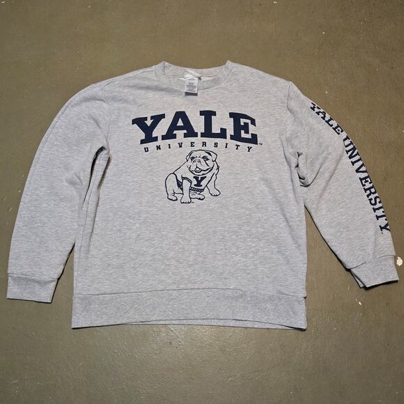 Yale University‎ Handsome Dan Fleece Crewneck Gray Sweatshirt Size Small - Picture 1 of 5